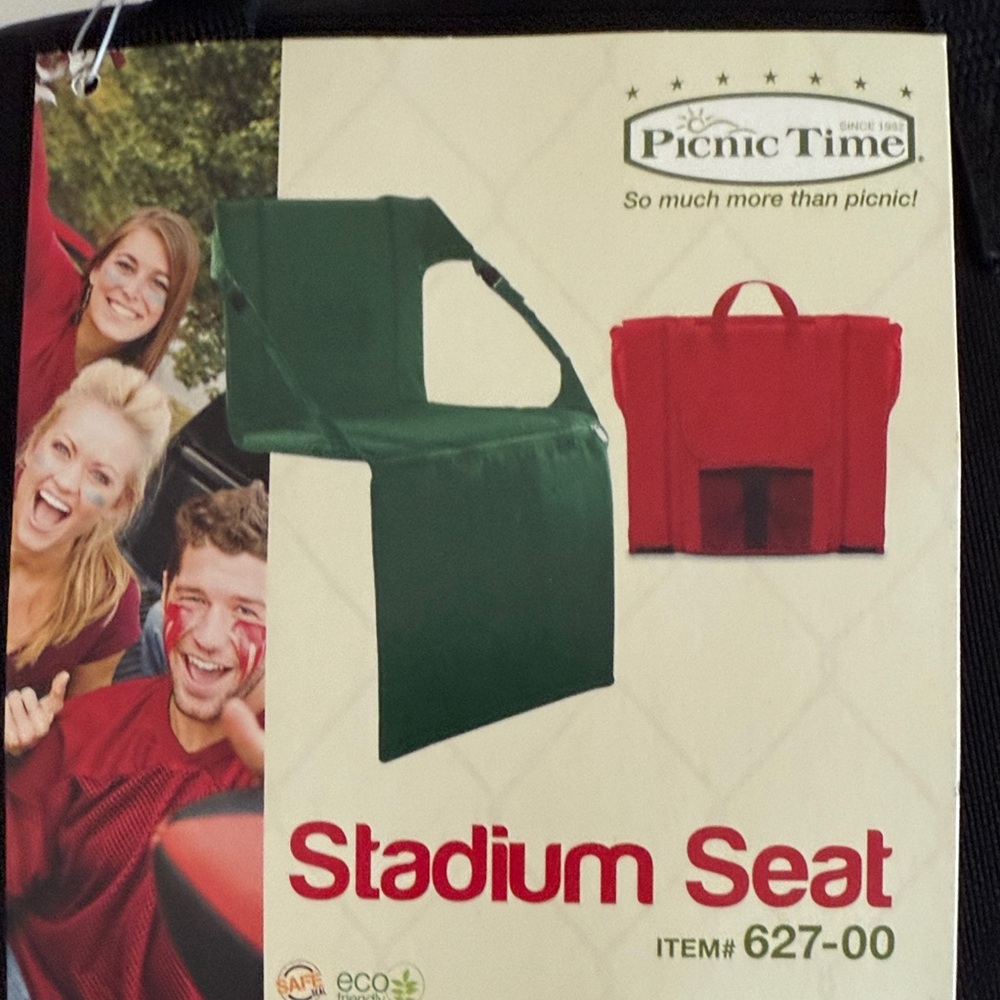 Black Stadium Seat with Straps